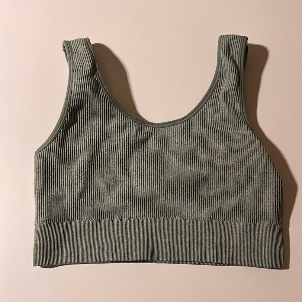 Aerie Seamless Padded Bralette - Size: XL, Color: Overcast Green